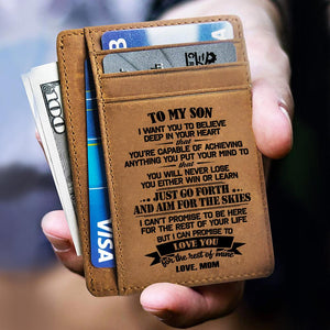 Mom to Son - Just Go Forth And Aim For The Skies - Card Wallet