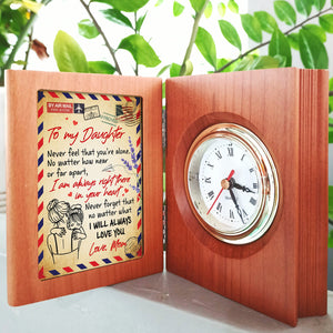 Mom To Daughter - I am always right there in your heart - Wooden Book Clock