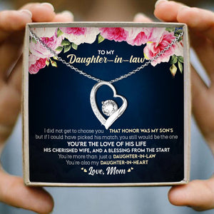 Mom To Daughter-in-law - You're The Love Of His Life- Heart Stone Necklace