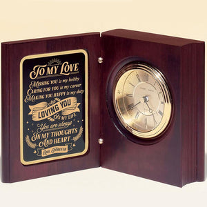 To My Wife - You Are Always In My Thoughts And Heart  - Wooden Book Clock