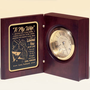 To My Wife - You Are Always In My Thought And Heart - Wooden Book Clock