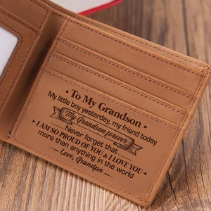 Grandpa To Grandson - I Love You More Than Anything In The World - Bifold Wallet