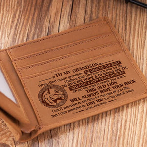 Grandma To Grandson - When God Made Grandsons, He Gave Me The Best - Bifold Wallet