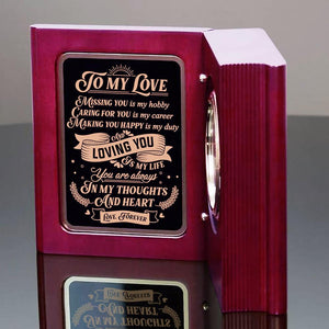 To My Wife - You Are Always In My Thoughts And Heart  - Wooden Book Clock