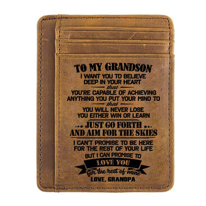 Grandpa to Grandson - Just Go Forth And Aim For The Skies - Card Wallet