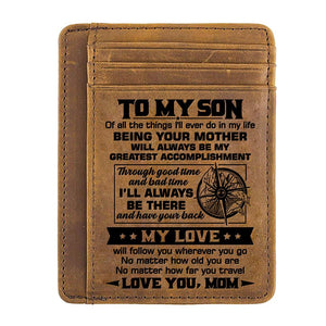 Mom to Son - My Love Will Follow You Wherever You Go - Card Wallet
