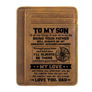 Dad to Son - My Love Will Follow You Wherever You Go - Card Wallet