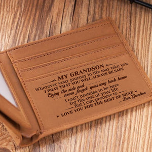 Grandma To Grandson - Enjoy The Ride - Bifold Wallet