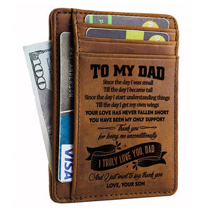 Son to Dad - Thank You For Loving Me Unconditionally - Card Wallet