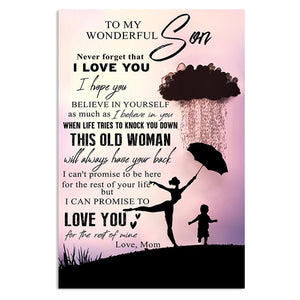 Mom to Son - This Old Woman Will Always Have Your Back - Vertical Matte Posters
