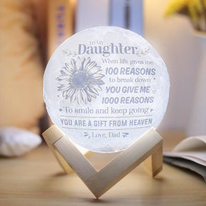 Doptika Engraved Moon Lamp Night Light - You are A Gift from Heaven - Moon Light with Touch Control Brightness - from Mom/Dad to Daughter (ML-057-DadDau)