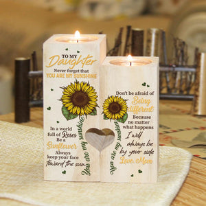 Mother To Daughter - In a world full of roses, Be A Sunflower - Candle Holder Color