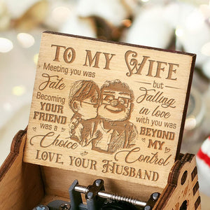 To My Wife -  Meeting you was fate - Engraved Music Box