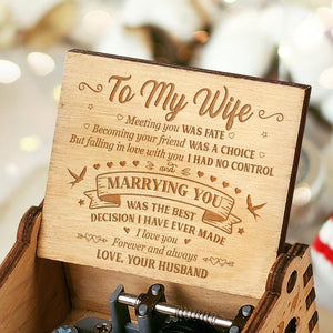 To My Wife - I Love You Forever And Always - Engraved Music Box