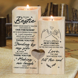 To My Bestie - I Can't Remember Which One Of Us Is The Bad Influence - Candle Holder