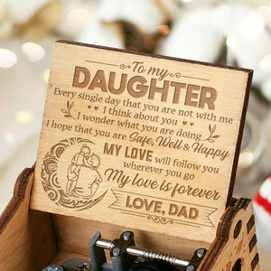Dad To Daughter - I think about you - Engraved Music Box