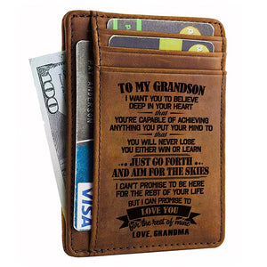 Grandma to Grandson - Just Go Forth And Aim For The Skies - Card Wallet