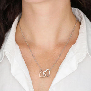 To My Daughter - I'm So Proud Of You - Interlocking Heart Necklace