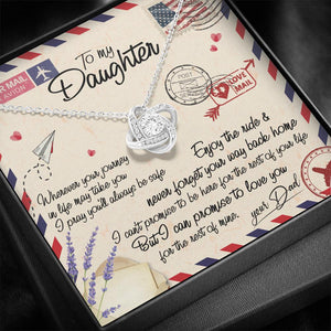 Dad To Daughter - Keep Me In Your Heart - Love Knot Necklace