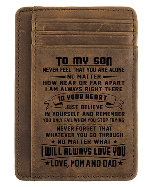 Card Wallet - Son, Mom And Dad Will Always Love You