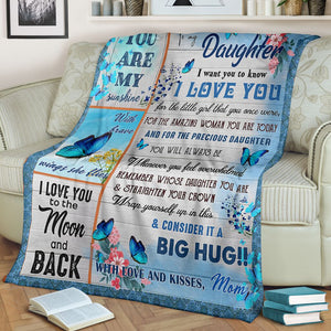 Mom To Daughter - I Love You To The Moon And Back - Blanket