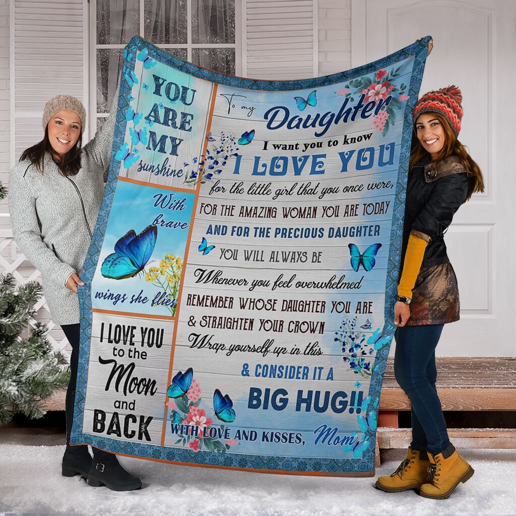 Mom To Daughter - I Love You To The Moon And Back - Blanket
