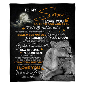 To My Son - I Love You To The Moon And Back - Blanket