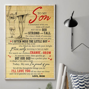 Mom To Son - I'm So Grateful You Are My Son - Vertical Matte Posters
