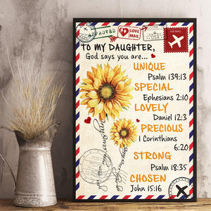 To My Daughter - God Say You Are Unique - Vertical Matte Posters