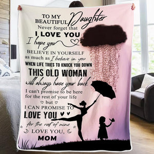 Mom to Daughter - This Old Woman Will Always Have Your Back - Blanket