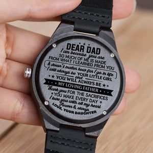 Daughter To Dad - I Love You With All My Heart - Wooden Watch