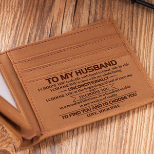 To My Husband - Hand In Hand Side By Side - Bifold Wallet