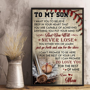 Mom To Son - I Want You Believe Deep In Your Heart - Vertical Matte Posters