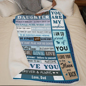 Dad To Daughter - Smile More, Worry Less - Blanket