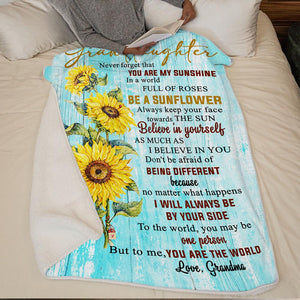 Grandma To Granddaughter - Be A Sunflower - Blanket