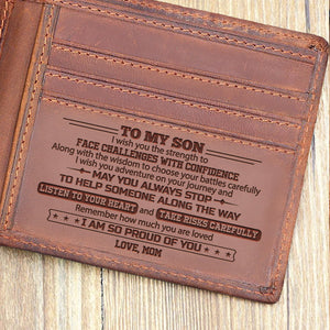 Mom To Son - Listen To Your Heart And Take Risks Carefully - Bifold Wallet