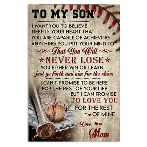 Mom To Son - I Want You Believe Deep In Your Heart - Vertical Matte Posters