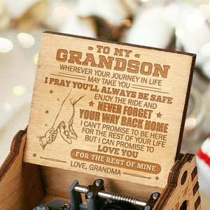Grandma To GrandSon - I pray you'll always be safe - Engraved Music Box