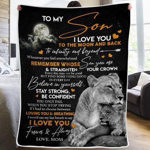 To My Son - I Love You To The Moon And Back - Blanket