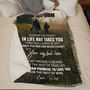 Blanket Dad To Son - I pray you'll always be safe - Best Gift For Christmas