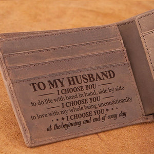 Wife To Husband - I Choose You - Wallet With Clipper