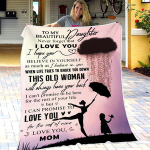 Mom to Daughter - This Old Woman Will Always Have Your Back - Blanket